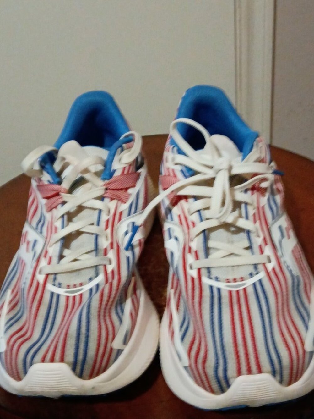 Saucony Ride 15 Shoes Womens Size 9 Red White Blue Stripes Running S10729-76 - Picture 5 of 13